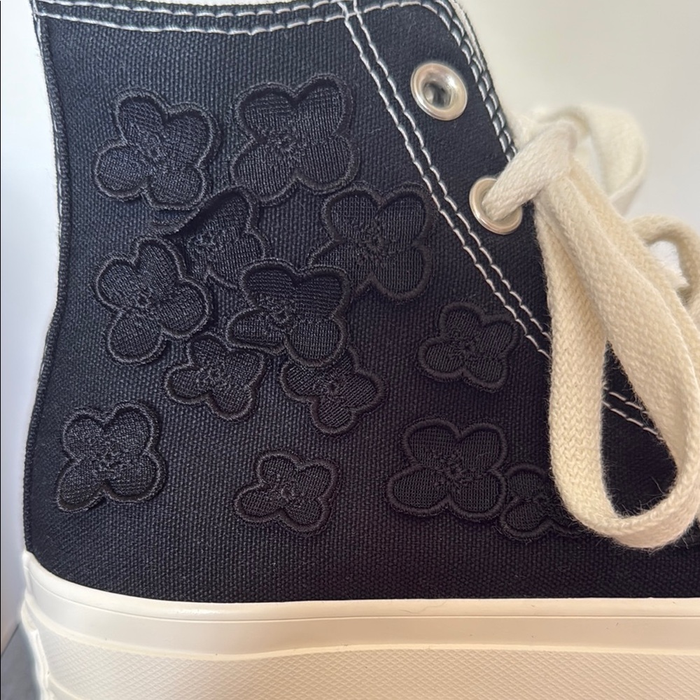 Black and White High-Top Sneakers